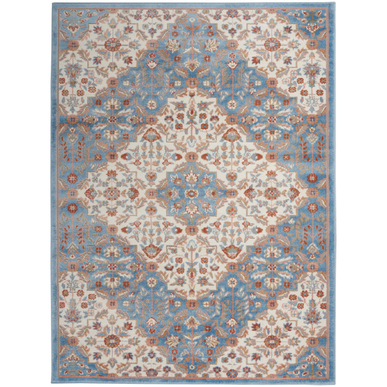 Charlton Home® Berngerus Power Loom Blue/Beige/Red Rug Wayfair